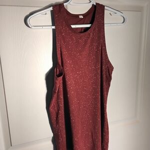 lululemon athletica Open Back Tank Top In Color Rush Red With An Open Back.